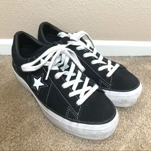 Converse One Star Platform Sneakers (Black)